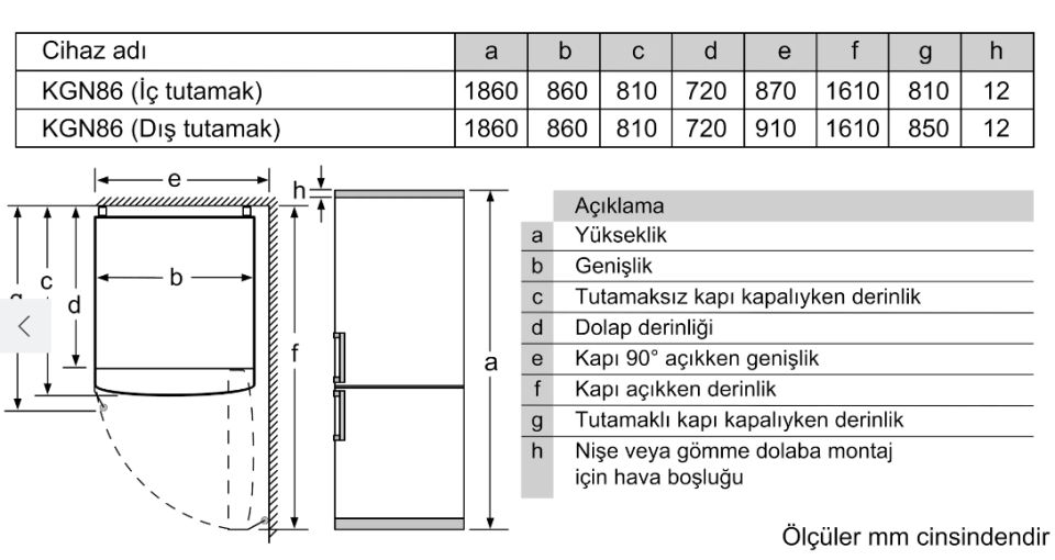 Bosch KGN86AID2N Kombi No Frost Buzdolabı
