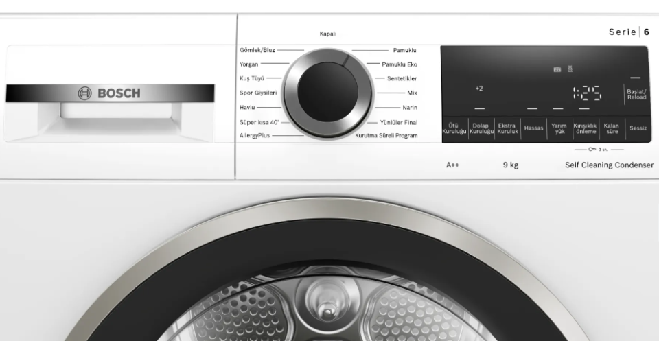 Bosch WQG244C1TR 9 kg Çamaşır Kurutma Makinesi
